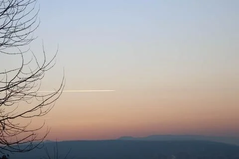 Amazing sunset in gradient sky Stock Photos