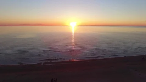 Amazing sunset in Narva, Estonia 2017 Stock Footage 75588372