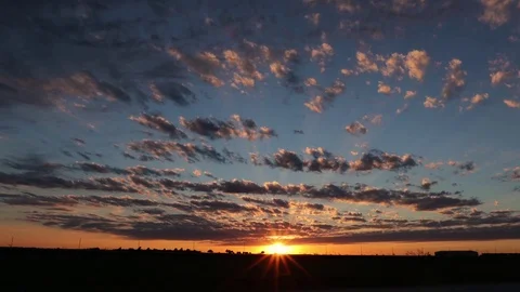 Amazing sunset on the Oklahoma Prairie Stock Footage