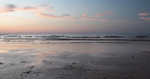 Amazing sunset over the beach Stock Footage 129714289