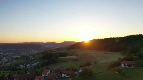 Amazing sunset over the fields in the canton of Aargau in Switzerland. Stock Footage 172504961
