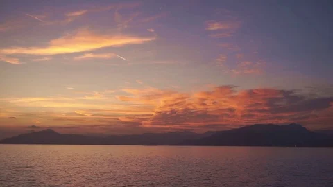 Amazing Sunset over Portovenere & Punta Corvo, Liguria, ITALY - Timelapse Stock Footage