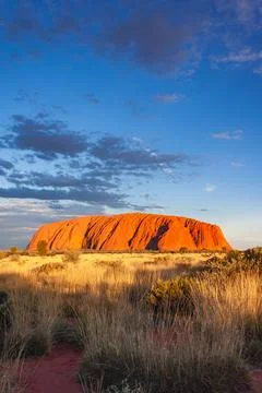 Amazing sunset at the Red Centre, Ayers Rock, Northern Territory, Australia. Stock Photos