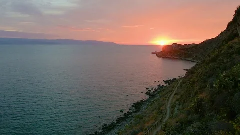 Amazing sunset show Stock Footage 95746493