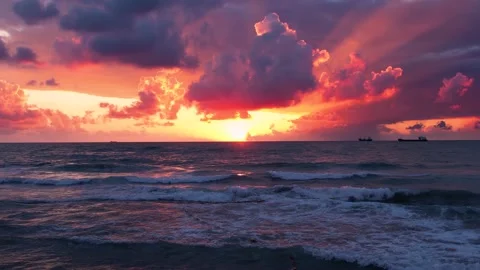 Amazing Sunset. Slow motion. Stock Footage 202184457