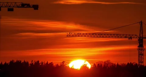 Amazing sunset time-lapse video with industrial cityscape. Video stock 153521025