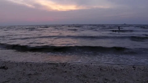Amazing sunset view at the beach Stock Footage 72531273