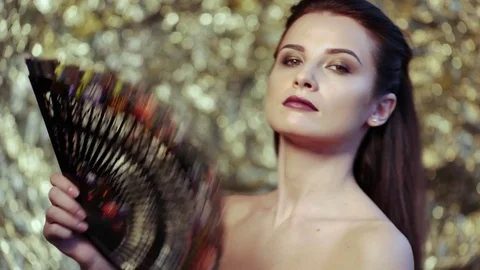 Amazing supermodel posing in studio Stock Footage 77753351