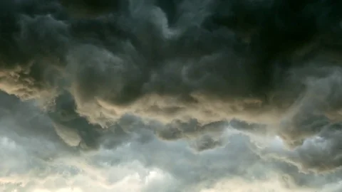 Amazing, threatening storm clouds sweeping overhead, time lapse view Stock Footage