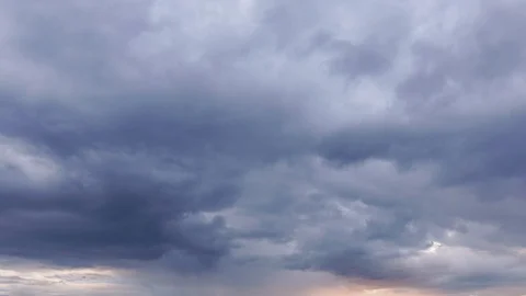 Amazing, Threatening Storm Clouds Sweeping Overhead, Time Lapse View. Stock Footage 130052680