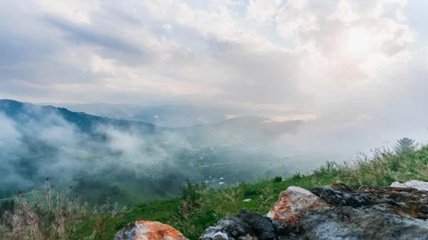 Amazing time lapse above the clouds and sunset. Stock Footage 123076471