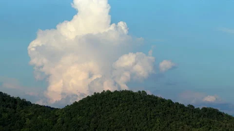 Amazing time lapse with clouds, sky concept, white fluffy clouds swirling over Stock Footage 163030249