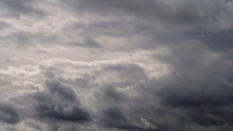 Amazing time-lapse of dramatic gray clouds. Stock Footage 98107203
