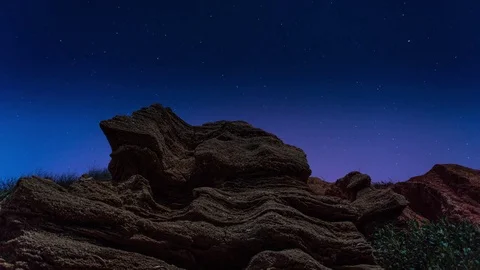 Amazing time-lapse of stars in the night moving Stock Footage