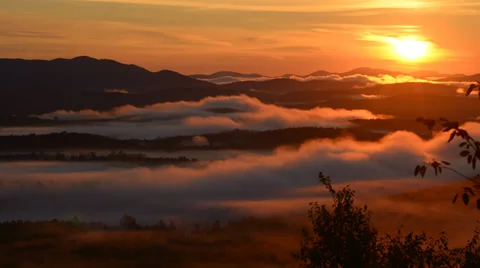 Amazing Time Lapse of Sunrise Over Mountains Stock Footage