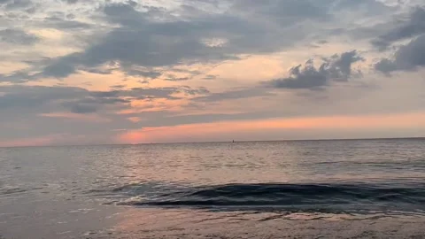 Amazing Time Lapse video on beach at peaceful summer evening Stock Footage