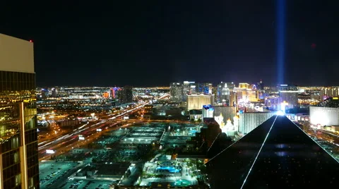 Amazing time lapse view over the city of Las Vegas by night  resolution. Stock Footage 53620706