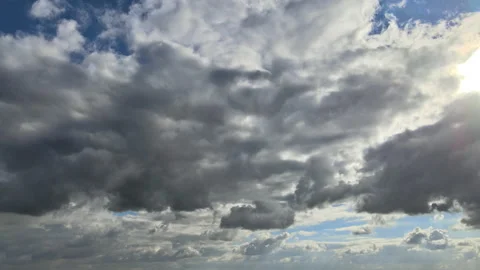 Amazing timelapse of soft flying through beautiful thick fluffy clouds. Stock Footage 146040031