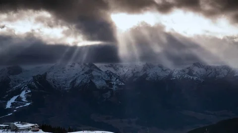 Amazing timelapse of sunset at the alps Stock Footage 71099635