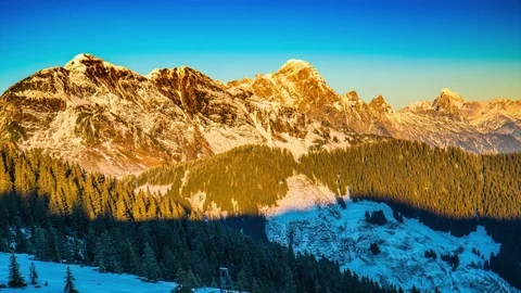 Amazing timelapse of sunset at the alps Stock Footage 71099659