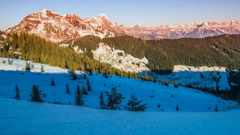 Amazing timelapse of sunset at the alps Stock Footage 71100425