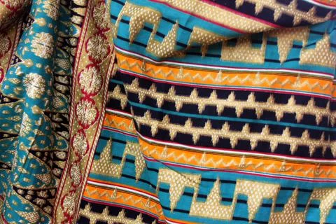 Amazing Traditional Batik Fabric Patterns. Stock Photos