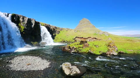 Amazing Triple Waterfall Stock Footage 52085280