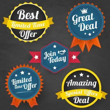 Amazing vector badges vector collection Stock Illustration