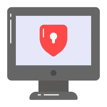 An amazing vector of computer security, cyber security icon design  Illustrazione stock