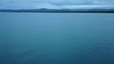 Amazing View Aerial of Small harbor in Eyrarbakki Harbour Iceland Stock Footage 118272276
