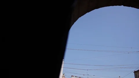 Amazing view. Arch, train station, sightseeing, town, travel, wall, historical Stock-Footage 100126850