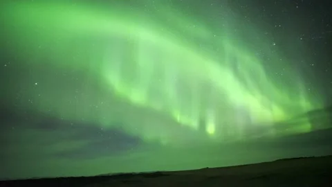 Amazing view of aurora borealis in night sky Video stock 219600283