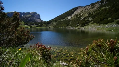 Amazing view of Austrian mountain lake Zireiner See Stock Footage 145807938