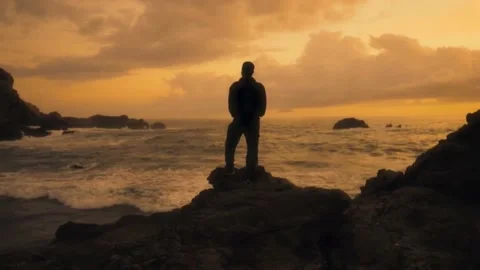 Amazing view on the coast when the sun goes down Stock Footage 232940668