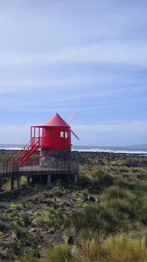 Amazing view of the coastline of Lajes Do Pico. Stock Footage 269127060