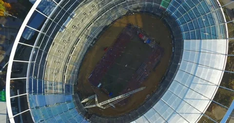 Amazing view of construction work aerial 4k Stock Footage 137088566