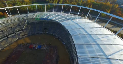 Amazing view of construction work aerial 4k Stock Footage 137088933