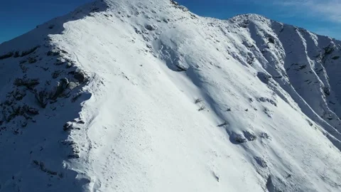 Amazing view of different mountain peaks with snow during winter Stock Footage 231795096
