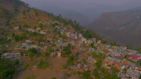 Amazing view of evening time drone shot in uttrakhand Stock Footage 278354181