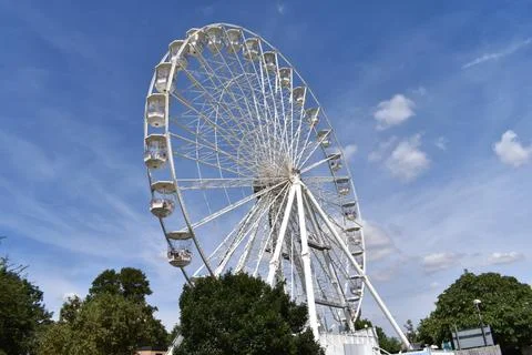 Amazing View of giant wheel from bottom Stock Photos