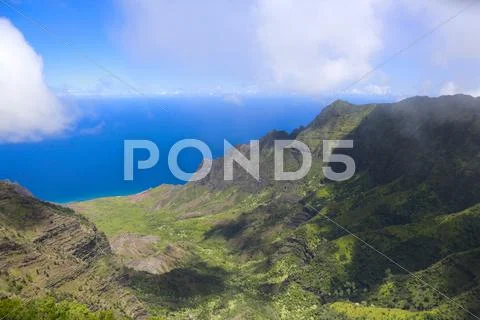 Amazing view of hawaiian island Stock Photos
