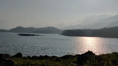 Amazing view of lake at the time of sunset Stock Footage 150166192