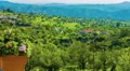 Amazing view from luxury hotel. Beautiful village and lake. Green landscape 4k or 4k+ Resolution