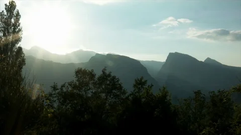 Amazing view of mountains at the sunset Stock Footage 84194707