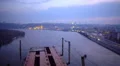 Amazing view on night city from the edge of unfinished bridge, height and beauty 4k or 4k+ Resolution