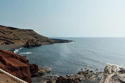Amazing view of the ocean from the observation deck. Photo with added film and Stock Photos