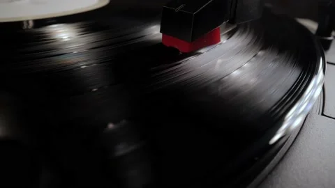 Amazing view over a record player playing a vinyl 库存影片 151217876