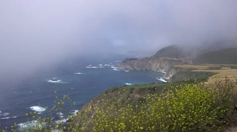 Amazing view of Pacific ocean in Big Sur, California Stock Footage 63589936