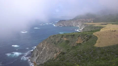 Amazing view of Pacific ocean in Big Sur, California Stock Footage 63589949