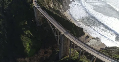 Amazing view of Pacific ocean in Big Sur, California Stock Footage 72174529